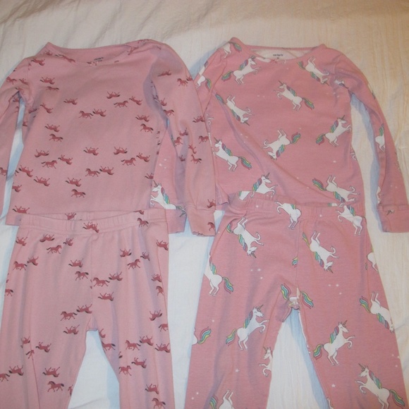 Carter's Girls Unicorn Pajamas Size 6 - Bundle of 2 GUC - Picture 2 of 3